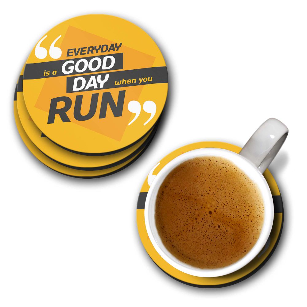 Good Day to Run Coasters - corporate gift by YuBingo