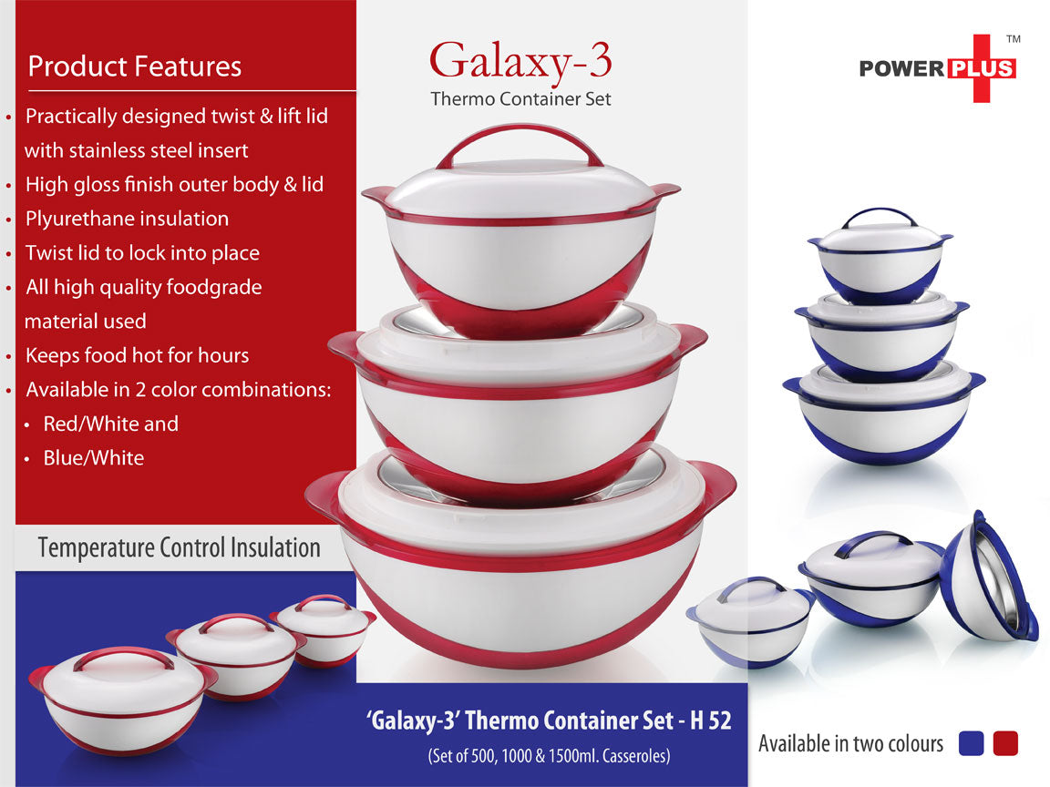Keep Your Food Hot and Fresh with Galaxy 3 pc Casserole Set - corporate gift by YuBingo