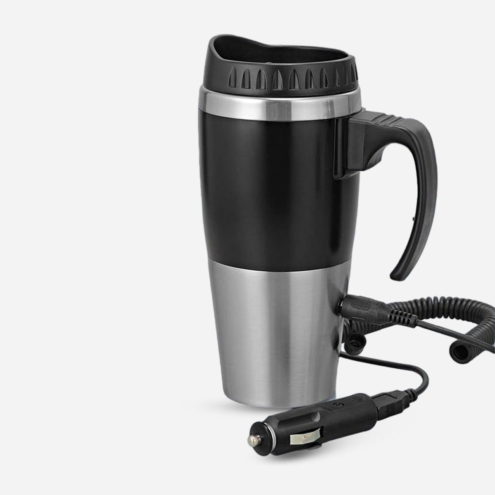 Car Heater Mug with Car or USB Charger - 500ml, Available in Black - corporate gift by YuBingo