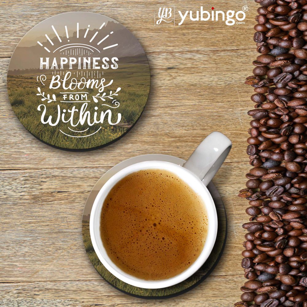 Happiness Within Coasters - corporate gift by YuBingo