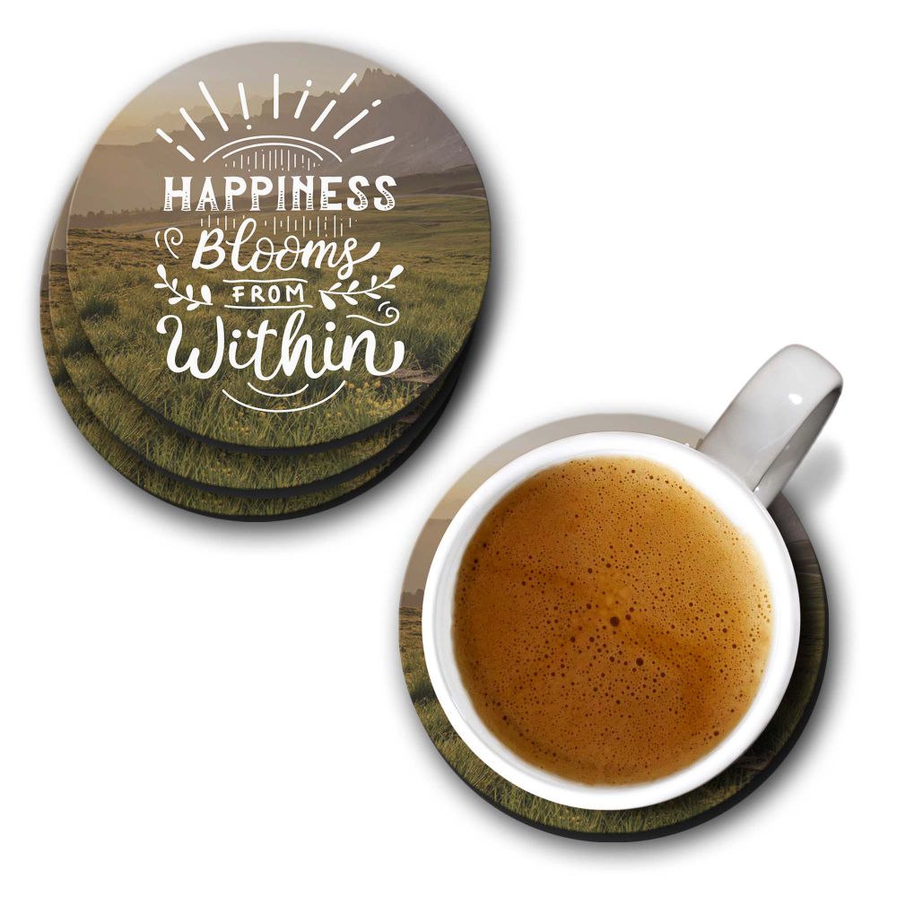 Happiness Within Coasters - corporate gift by YuBingo