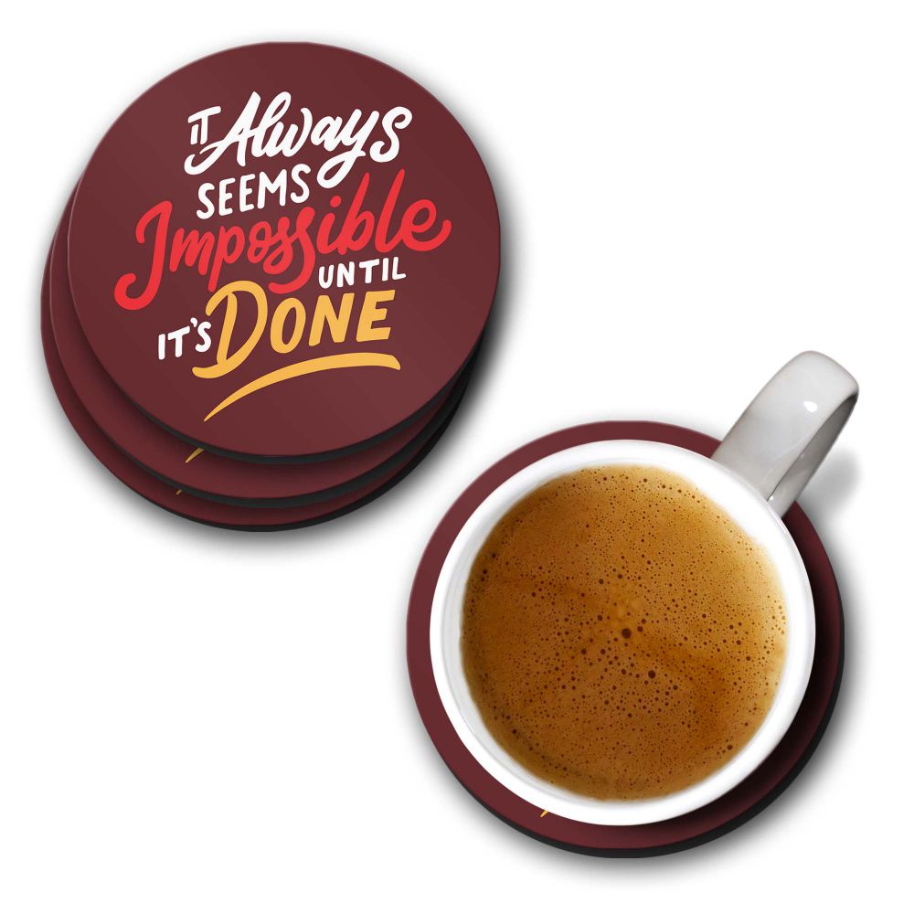 Impossible Till Done Coasters - corporate gift by YuBingo