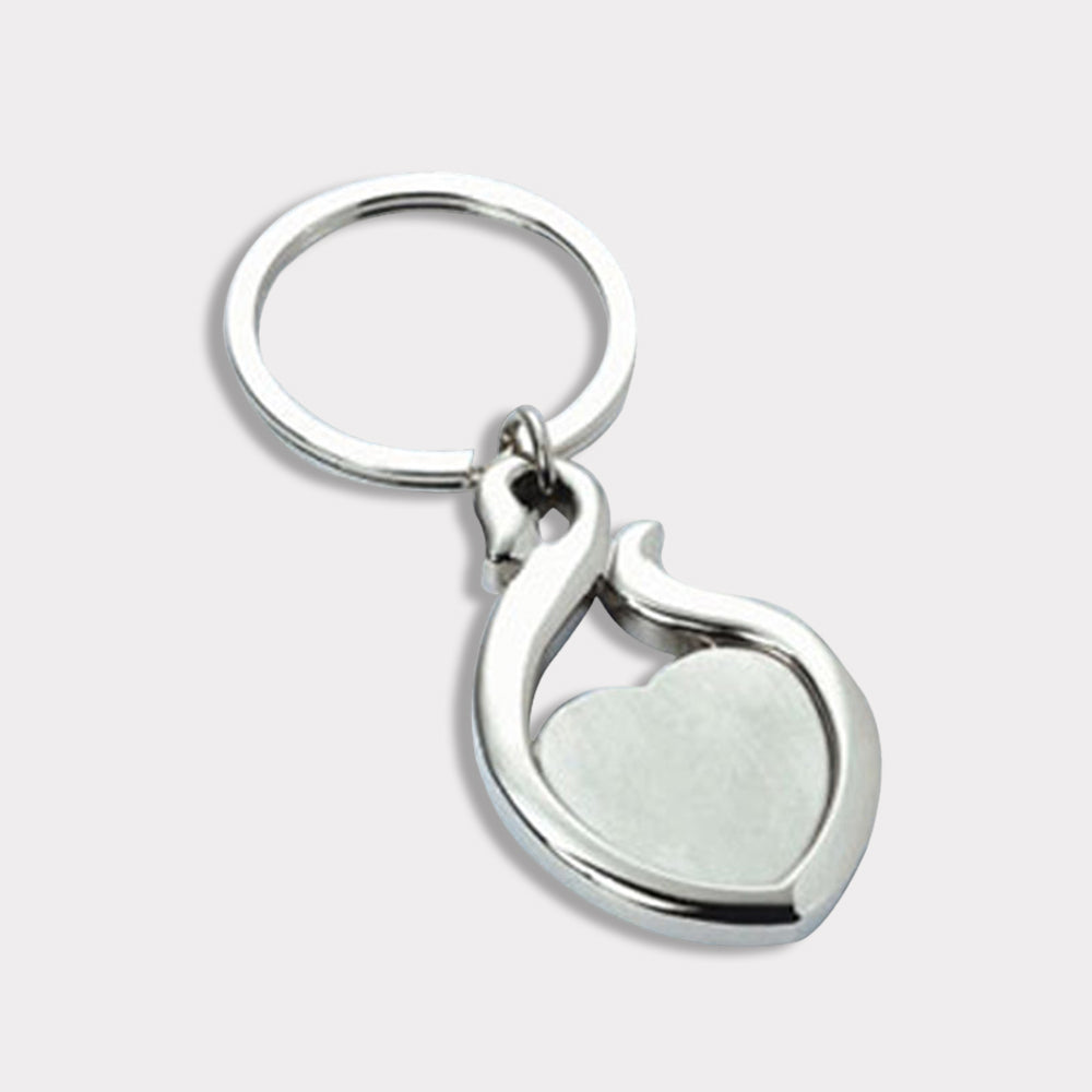 Heart-Shaped Metal Keychain with Personalized Engraving - corporate gift by YuBingo