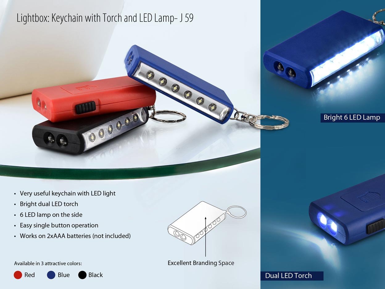 Keychain with Torch and 6 LED Lamp - corporate gift by YuBingo