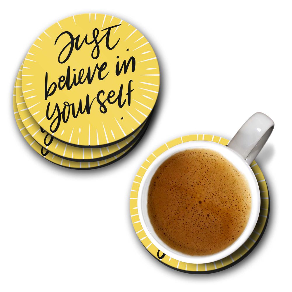 Just Believe Coasters - corporate gift by YuBingo