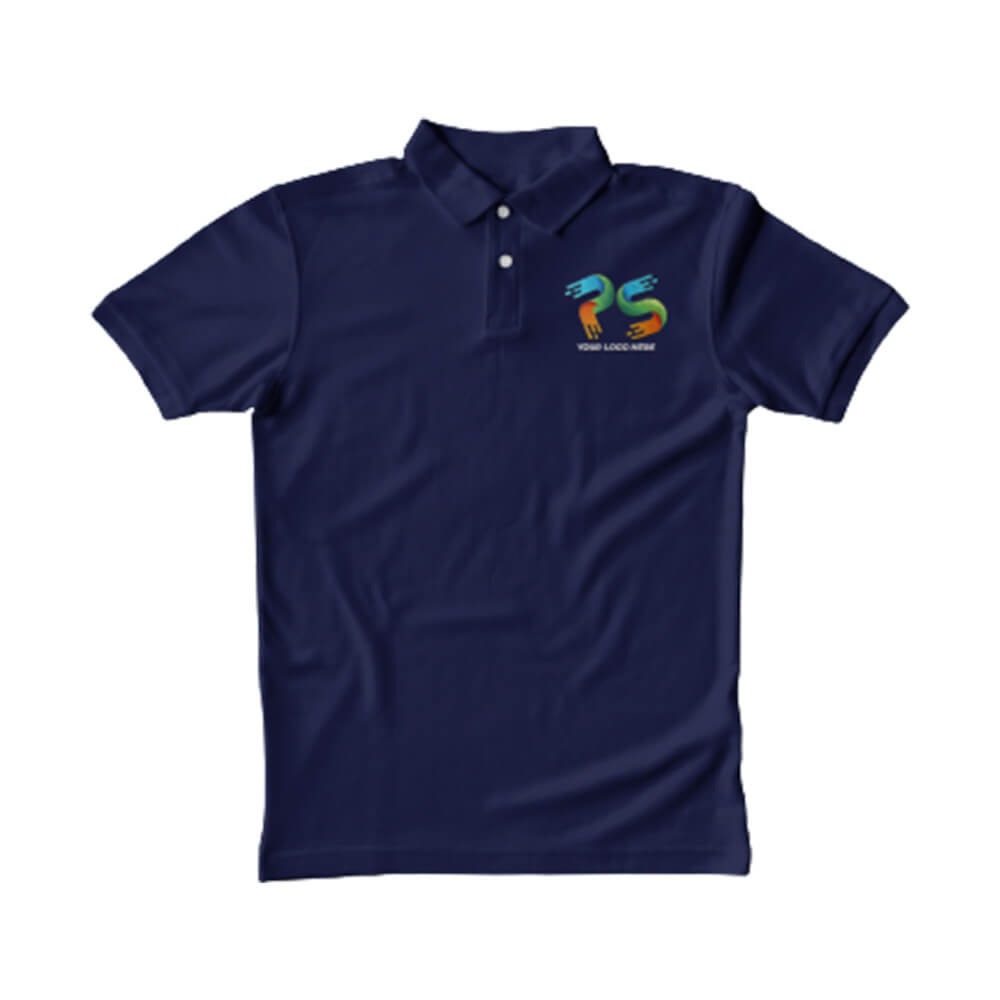Polo Neck Navy Blue  Customised Kids T-Shirt - Front Print - corporate gift by YuBingo