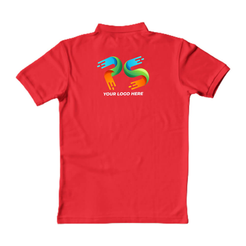 Polo Neck White  Customised Kids T-Shirt - Back Print - corporate gift by YuBingo