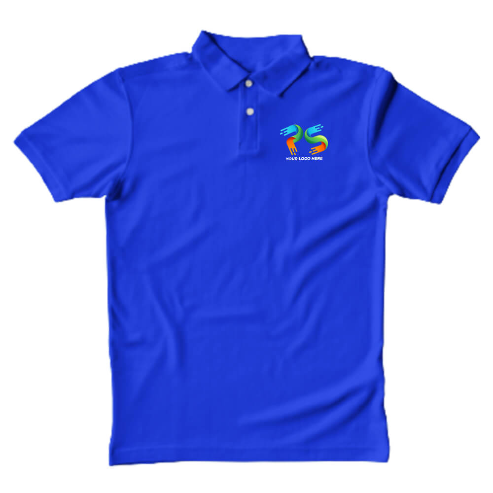 Polo Neck Royal Blue Customised Kids T-Shirt - Front Print - product image 2
