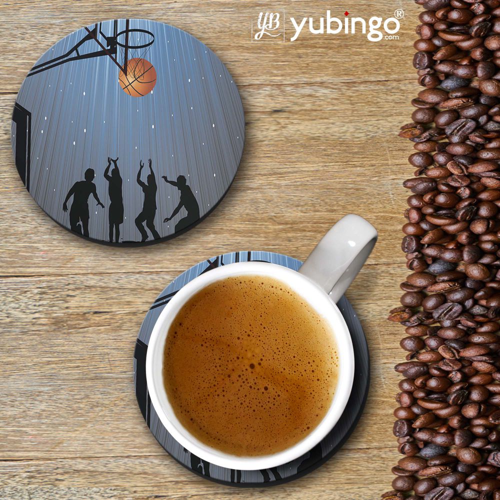 Let's Play Basketball Coasters - corporate gift by YuBingo