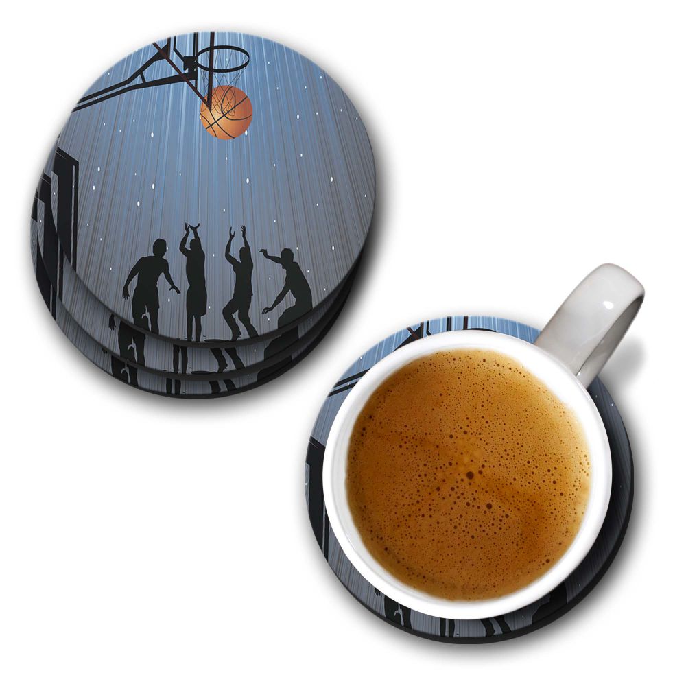 Let's Play Basketball Coasters - corporate gift by YuBingo