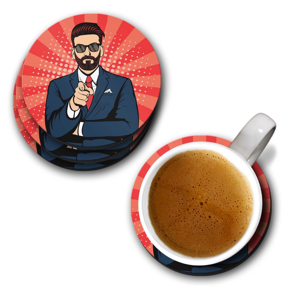 Listen to Beard Coasters - corporate gift by YuBingo