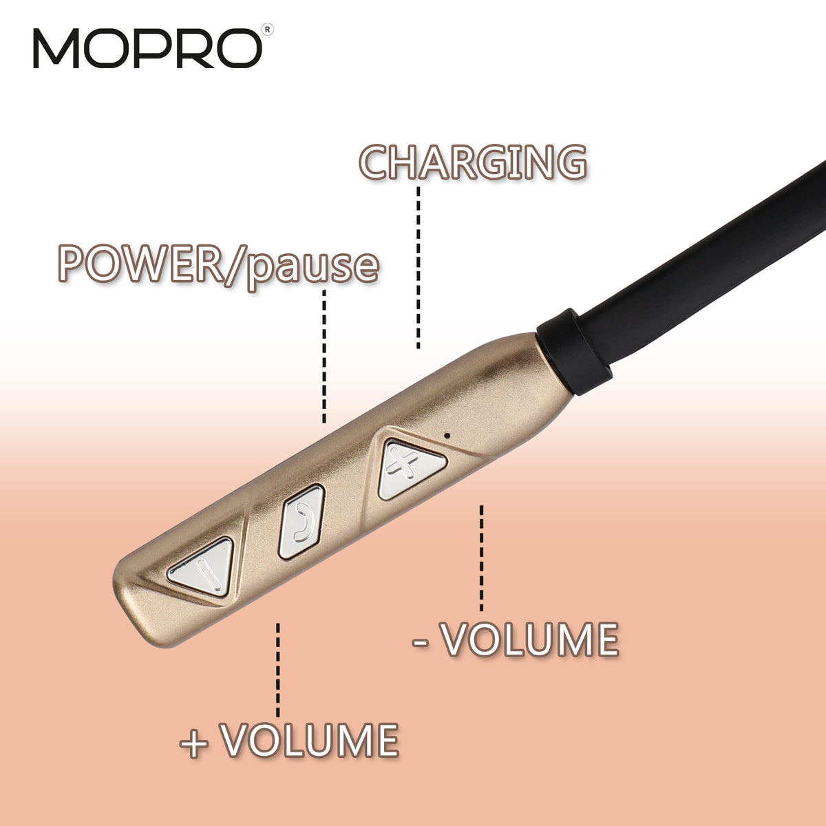 MoPro Bluetooth Earphone Wireless Freedom 200 - Golden - product image 3