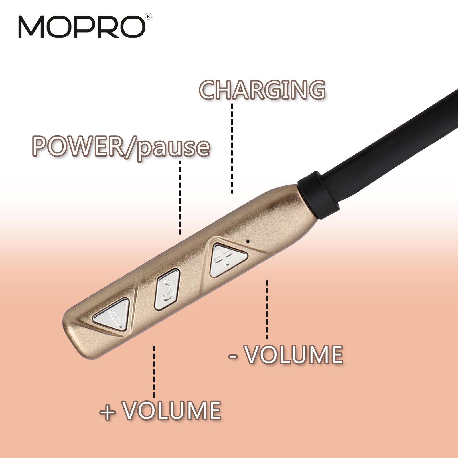 MoPro Bluetooth Earphone Wireless Freedom 200 - Golden - product image 3