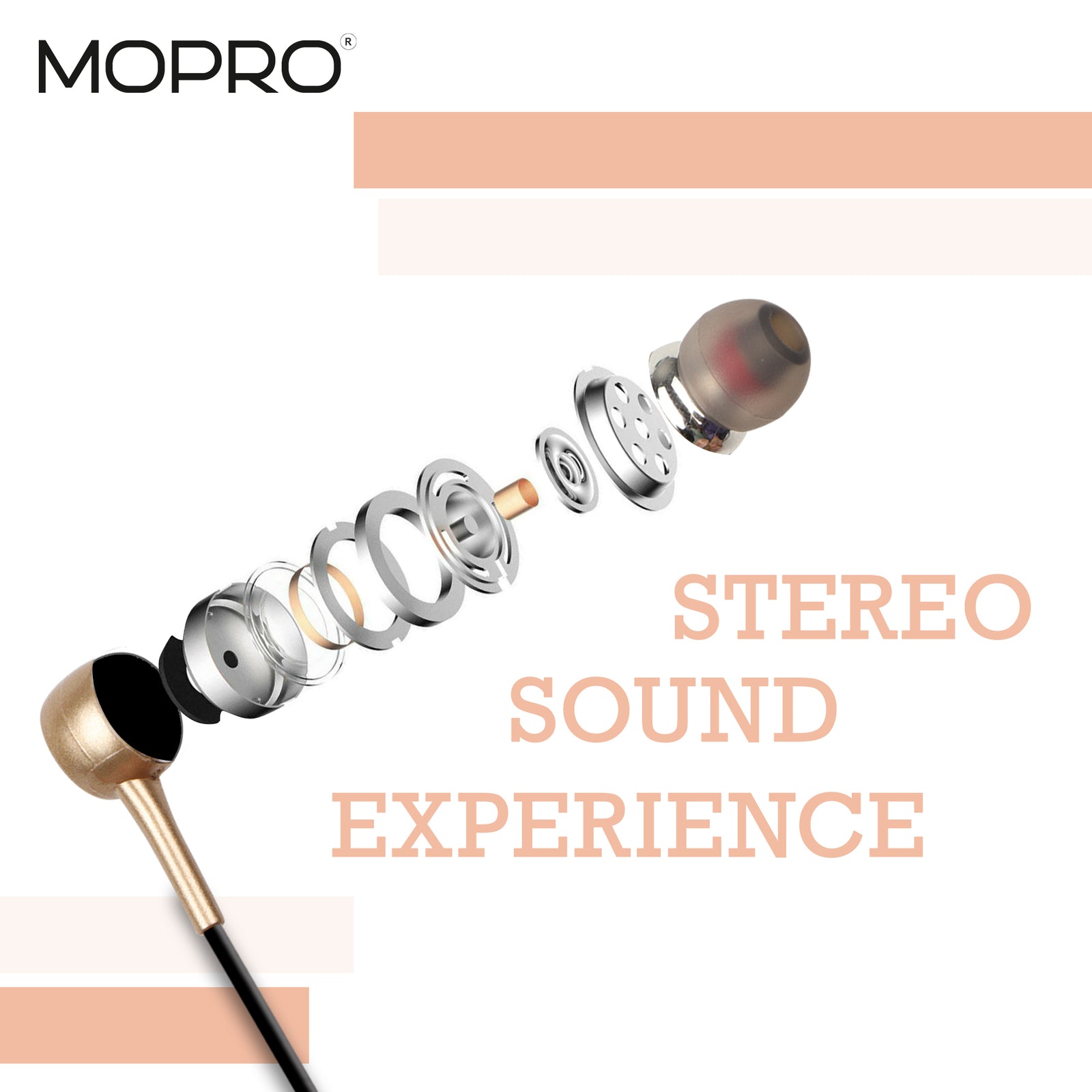 MoPro Bluetooth Earphone Wireless Freedom 200 - Golden - product image 6