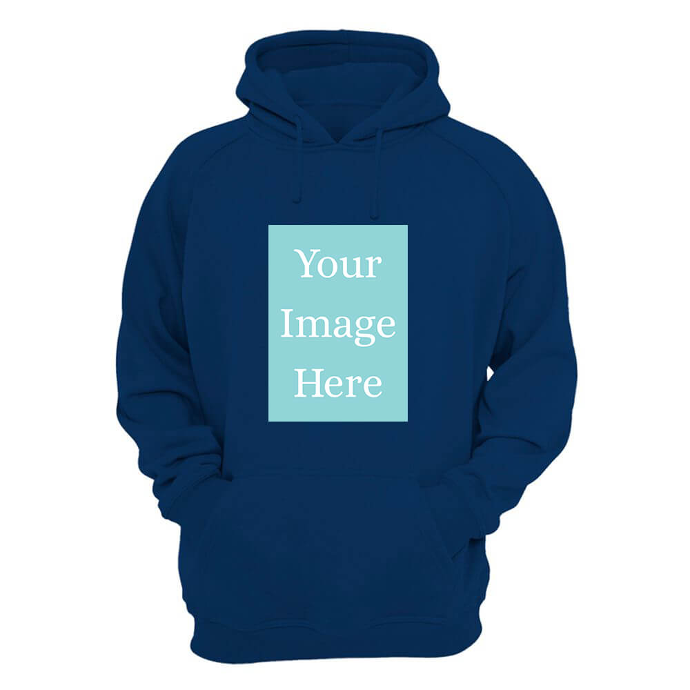 Navy Blue Customised Hoodie - Front Print - corporate gift by YuBingo