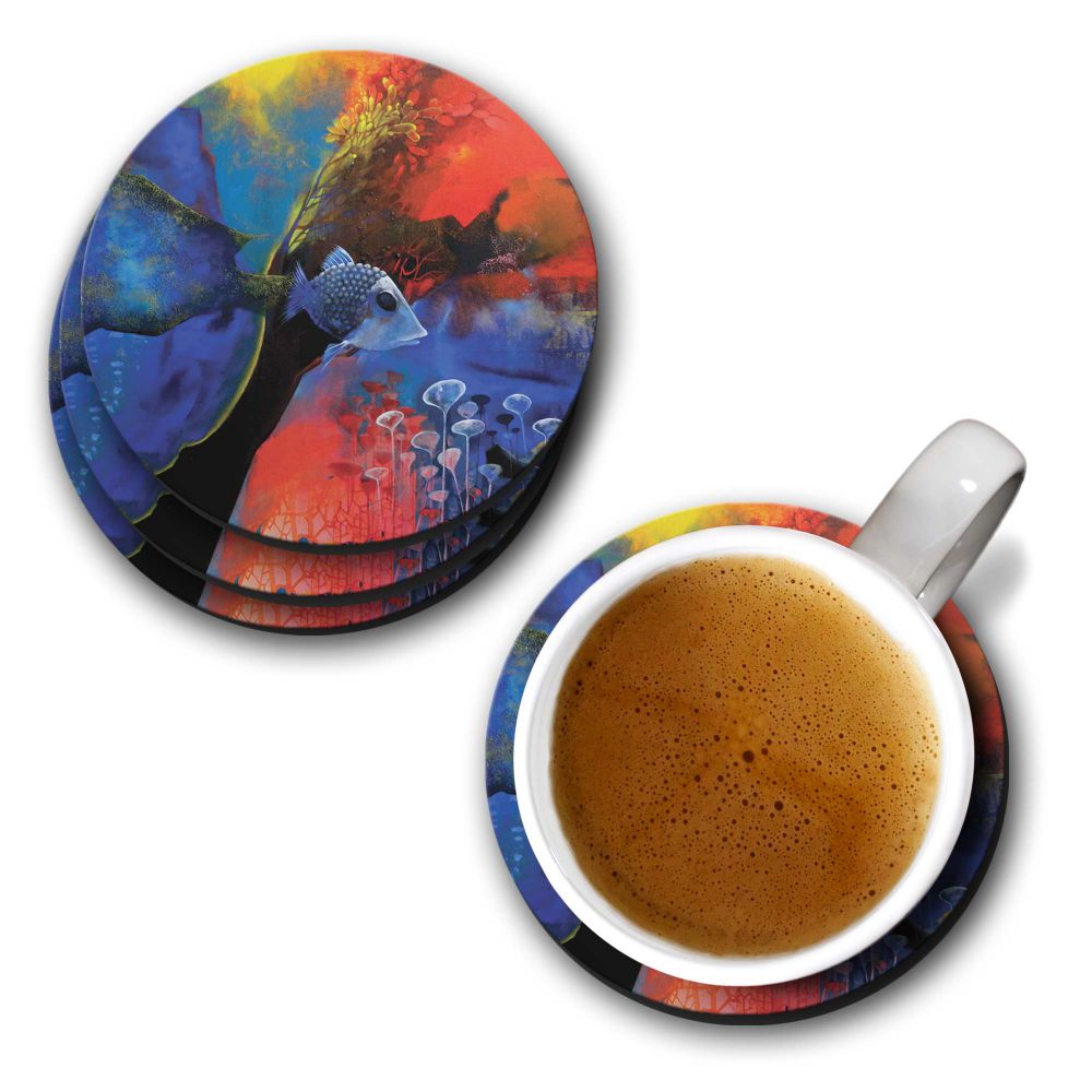 The Golden Trap Coasters - corporate gift by YuBingo