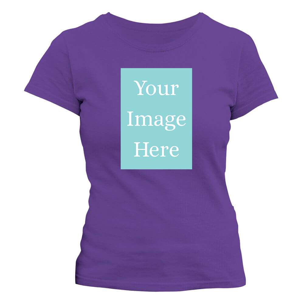 Purple Customised Women's T-Shirt - Front Print - corporate gift by YuBingo