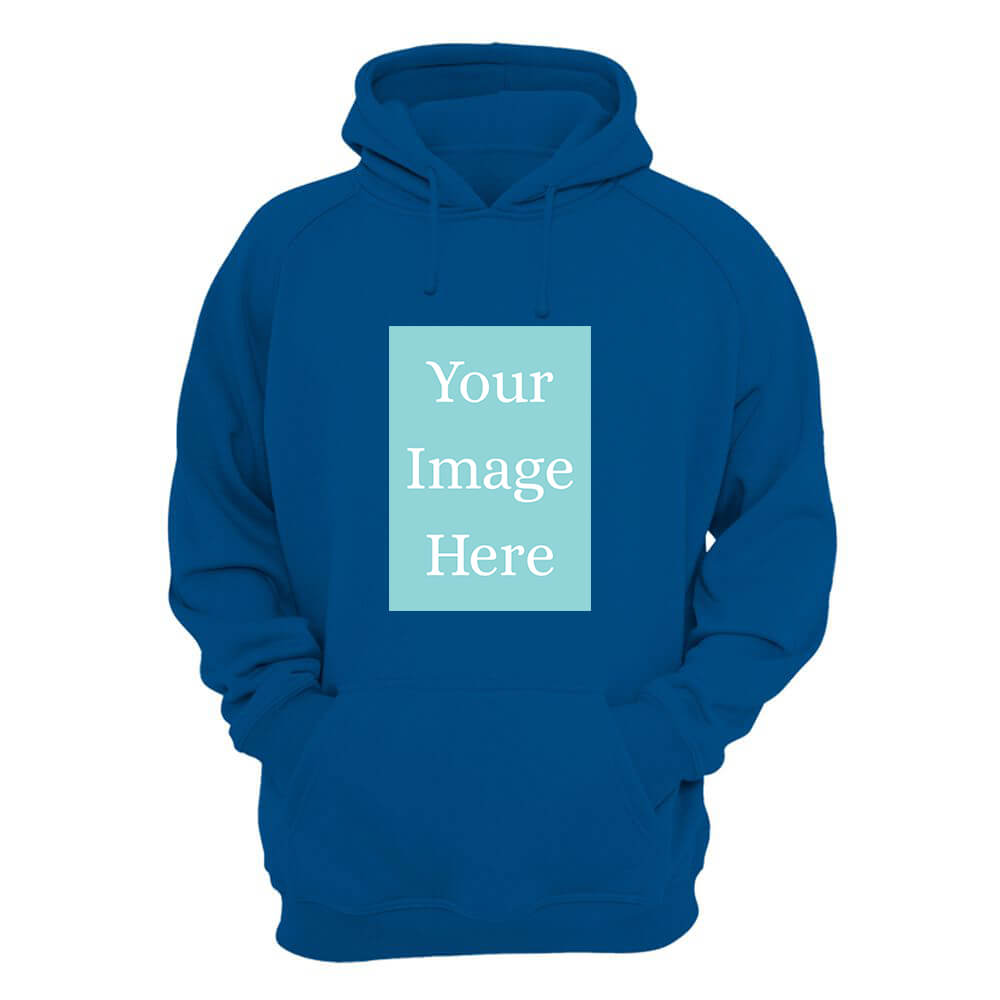 Royal Blue Customised Hoodie - Front Print - corporate gift by YuBingo