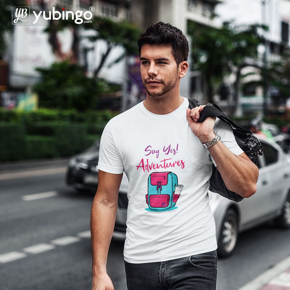Say Yes to New Adventure Men T-Shirt - corporate gift by YuBingo