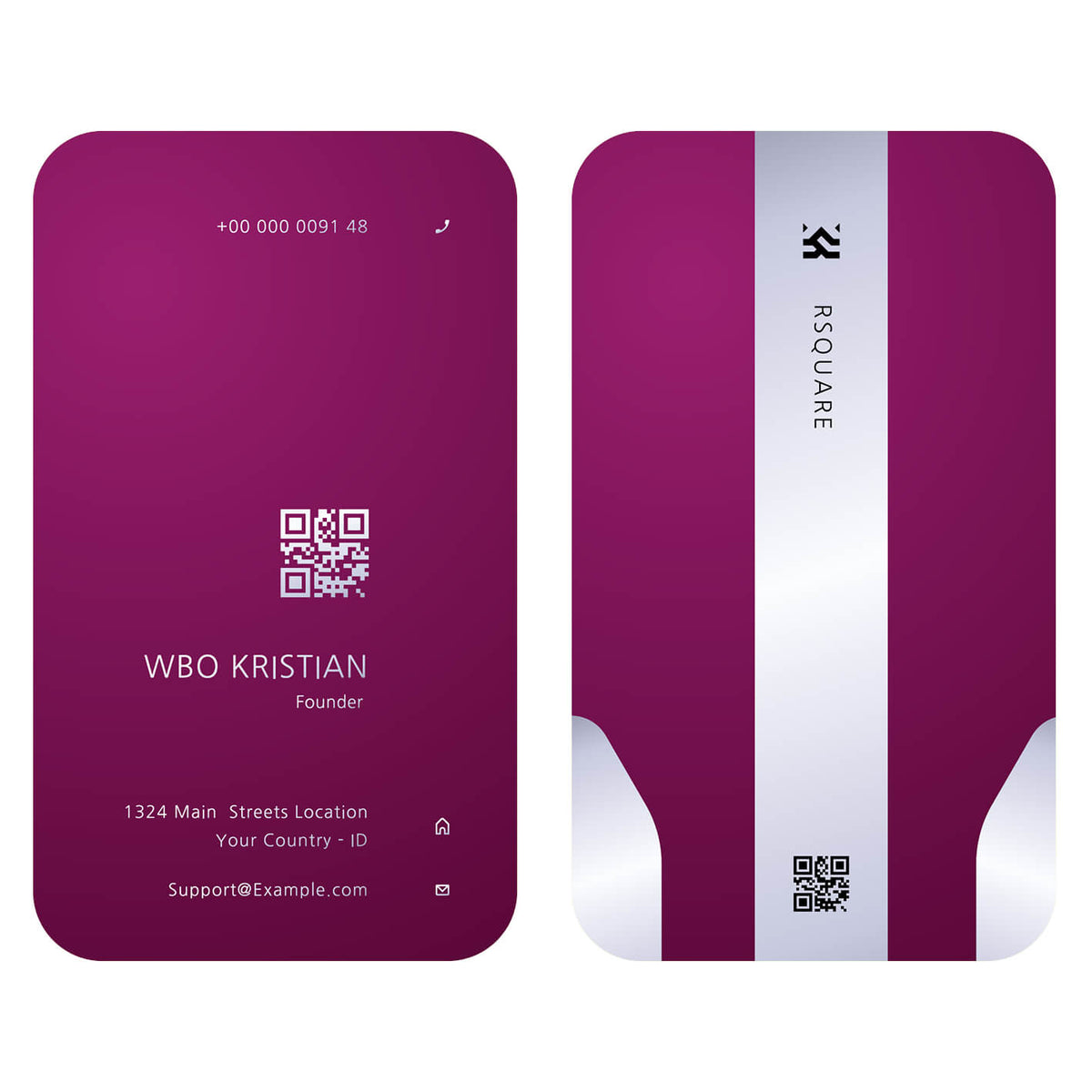 Premium Die Cut Visiting Card - Shape 2 (Vertical) - corporate gift by YuBingo