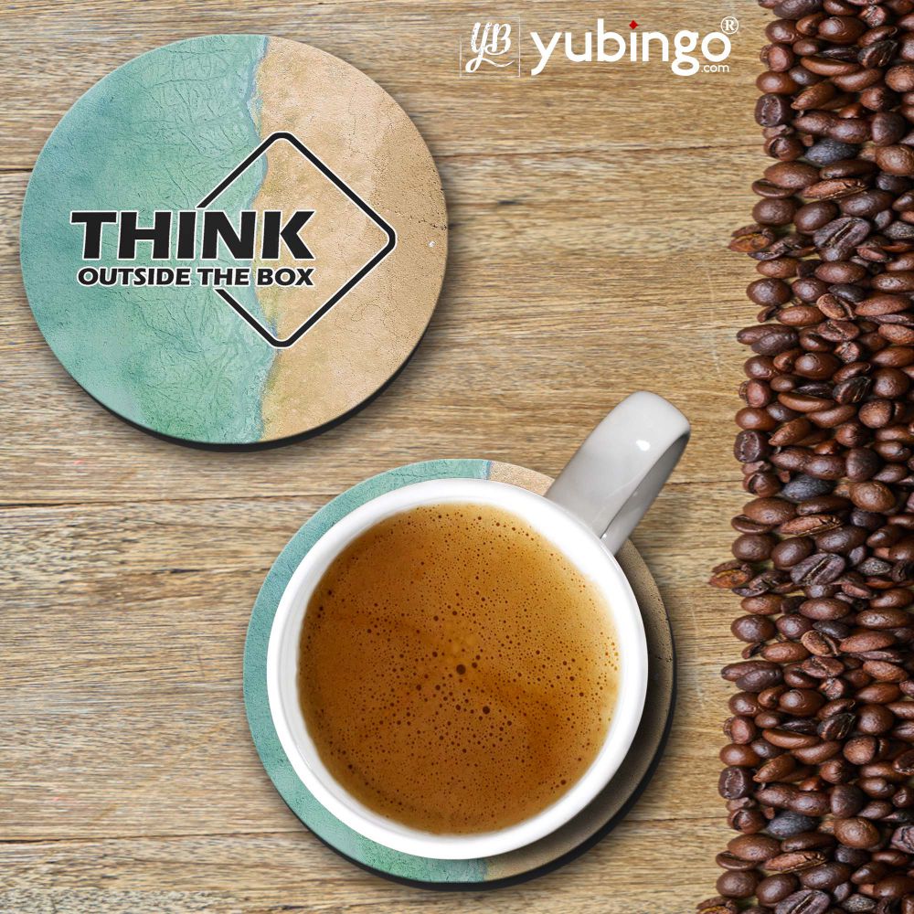Think Outside The Box Coasters - corporate gift by YuBingo