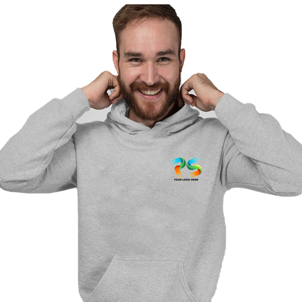 Grey Heather Customised Zipper Hoodie - Front and Back Print - product image 3