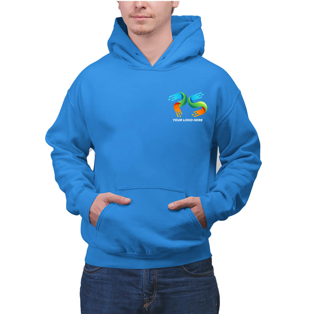 Royal Blue Customised Hoodie - Front Print - corporate gift by YuBingo