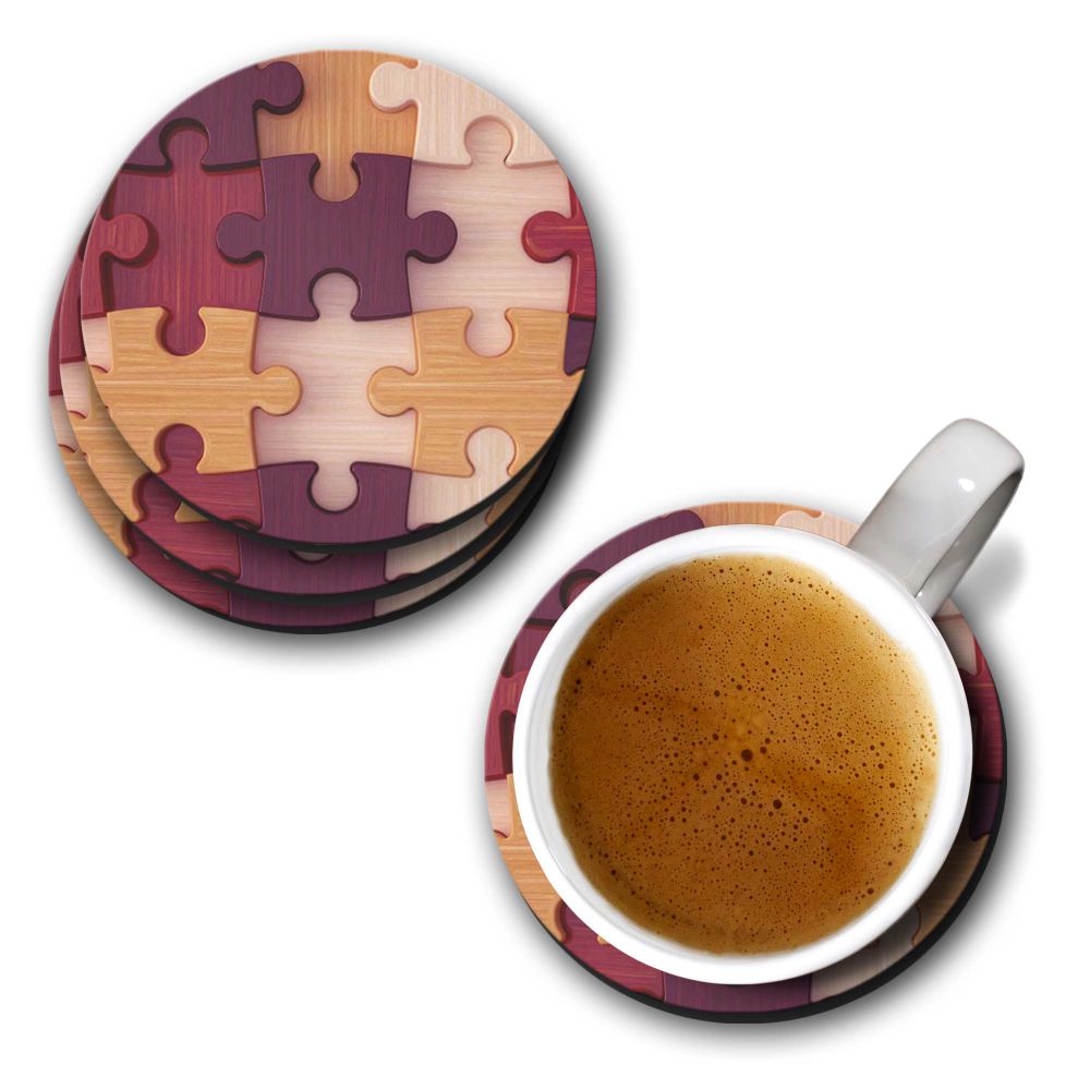 Wooden Jigsaw Coasters - corporate gift by YuBingo