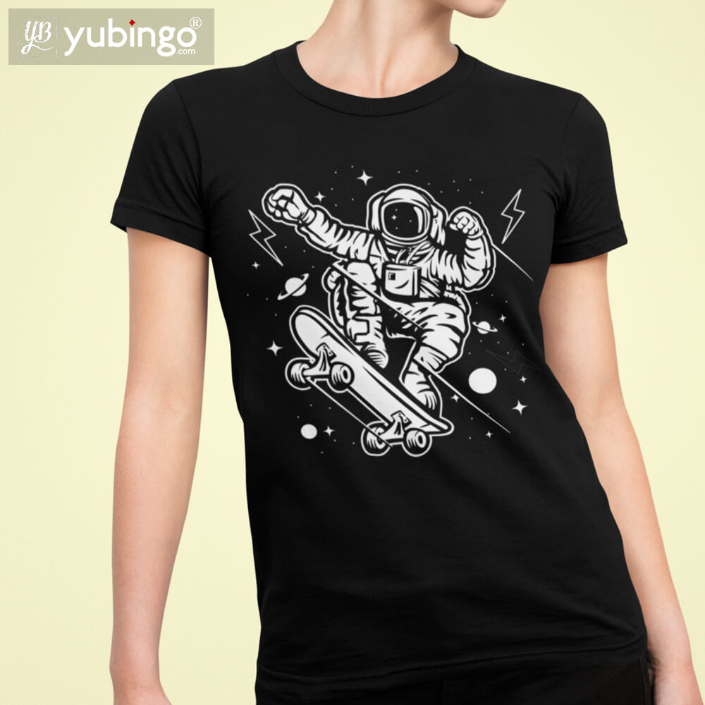Astronaut on Skate T-Shirt-White