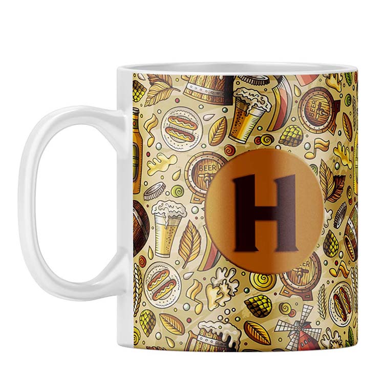 Beer Overflow Customised Alphabet Coffee Mug - corporate gift by YuBingo