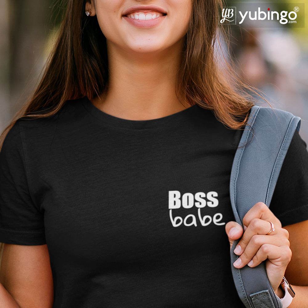 Boss Babe custom-printed 100% cotton t-shirt in white — personalised gift