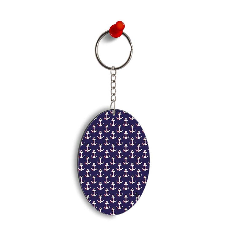 Anchor Pattern Oval Key Chain - corporate gift by YuBingo