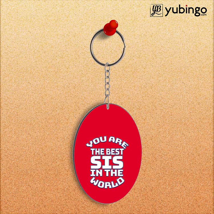Best Sister In The World Oval Key Chain - corporate gift by YuBingo