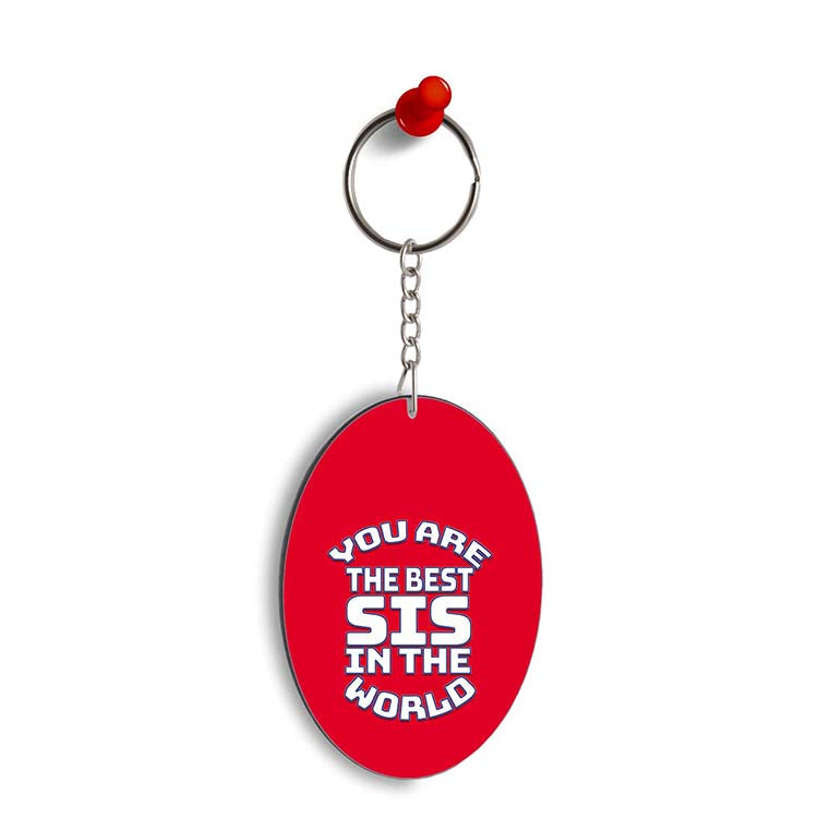 Best Sister In The World Oval Key Chain - corporate gift by YuBingo