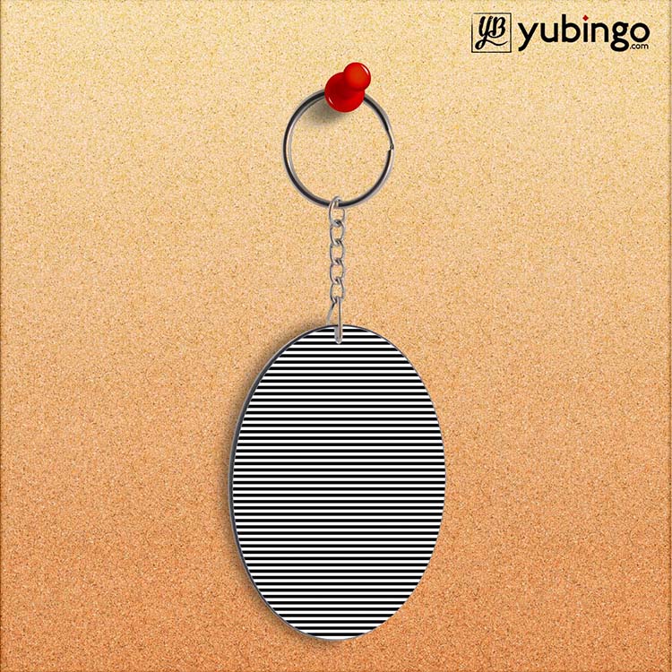 Black Stripes Oval Key Chain - product image 2