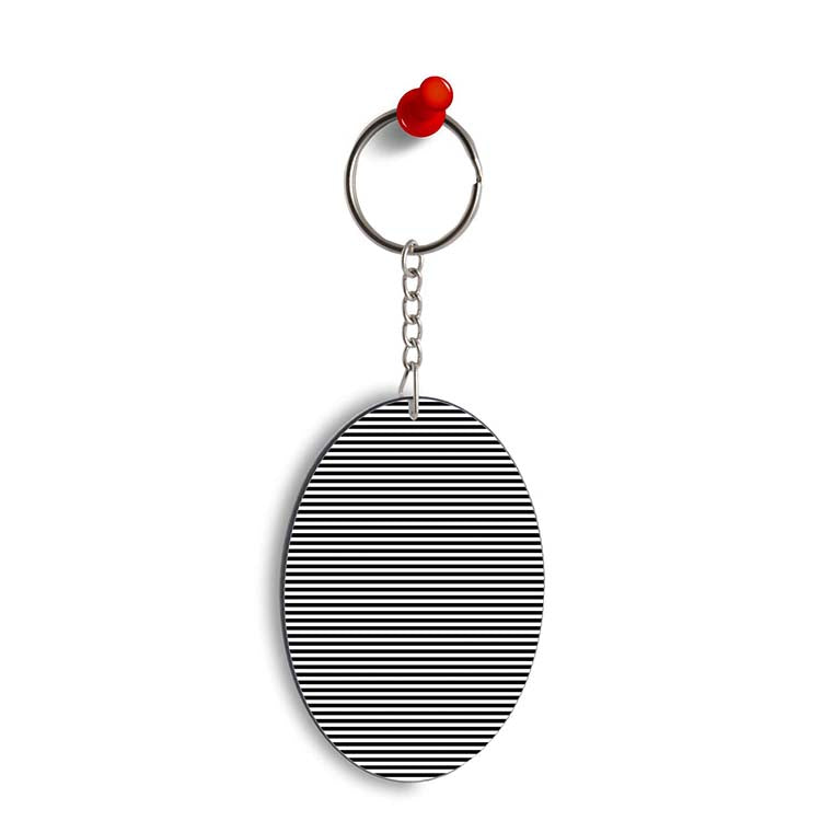 Black Stripes Oval Key Chain - corporate gift by YuBingo
