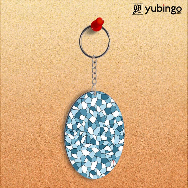 Blue Mosaic Oval Key Chain - product image 2