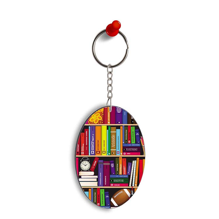 Books Oval Key Chain - corporate gift by YuBingo