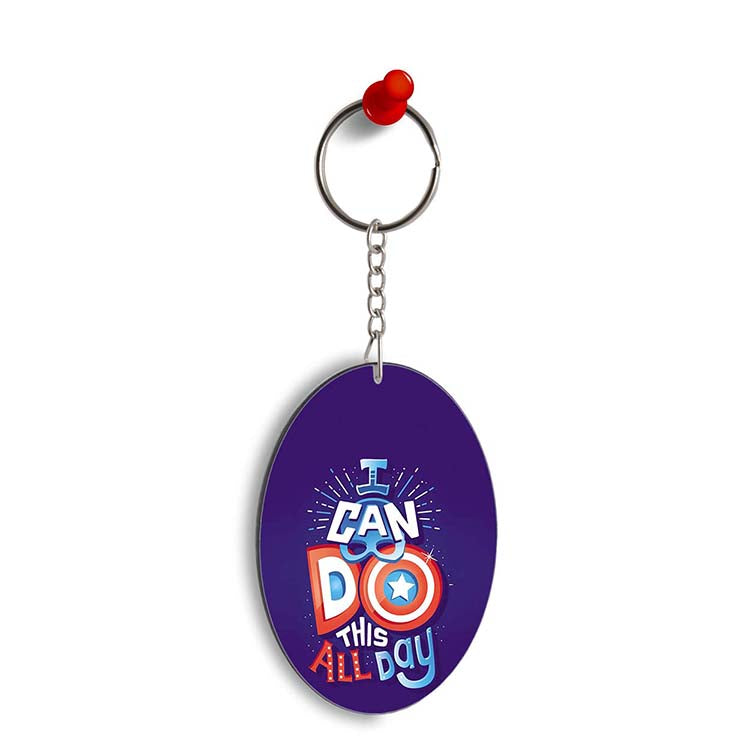 Can Do This All Day Oval Key Chain - corporate gift by YuBingo