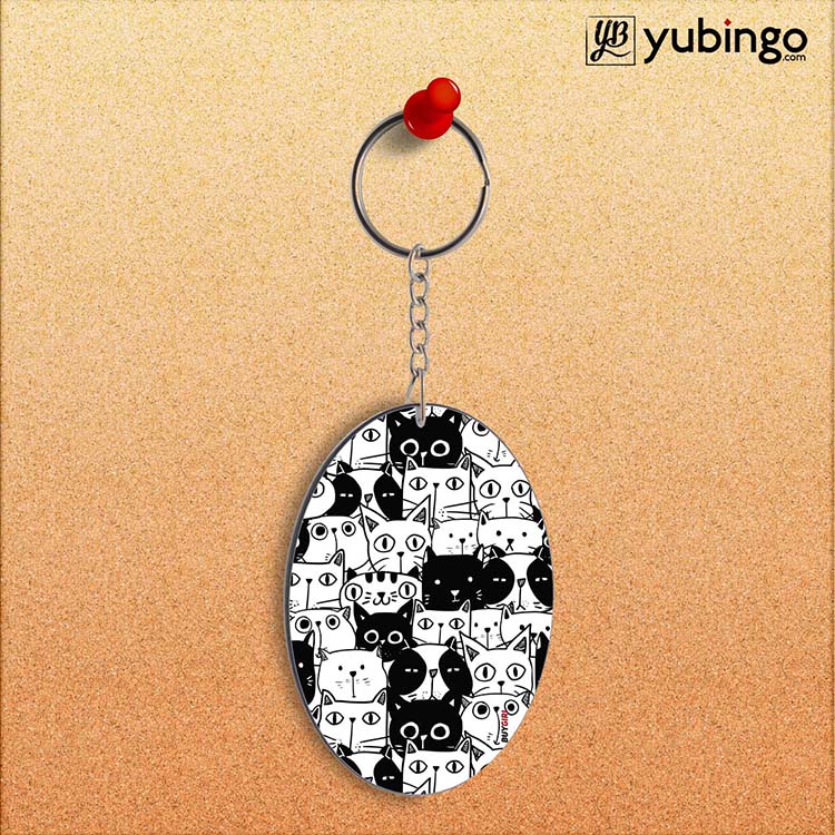 Cats Oval Key Chain - corporate gift by YuBingo
