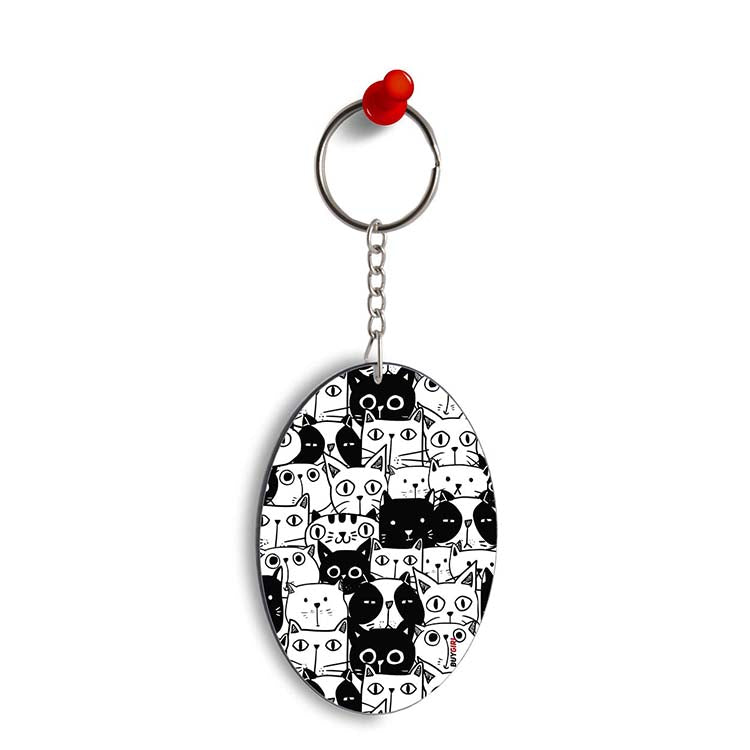 Cats Oval Key Chain - corporate gift by YuBingo