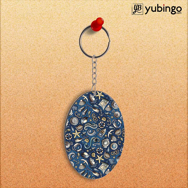 Cool Blue Oval Key Chain - corporate gift by YuBingo