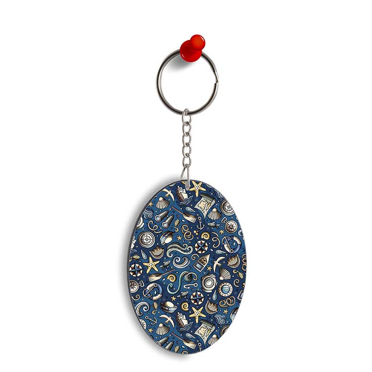 Cool Blue Oval Key Chain - corporate gift by YuBingo