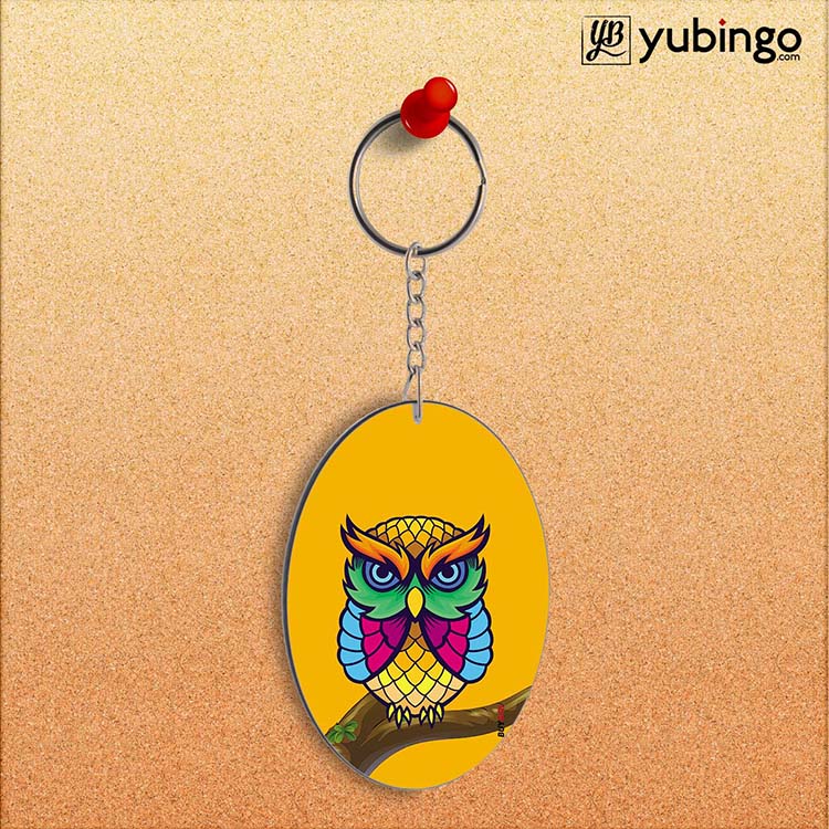 Cool Owl Oval Key Chain - corporate gift by YuBingo