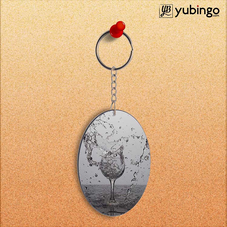 Dancing Water Oval Key Chain - corporate gift by YuBingo
