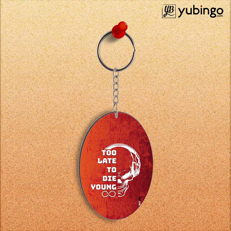 Die Young Oval Key Chain - corporate gift by YuBingo