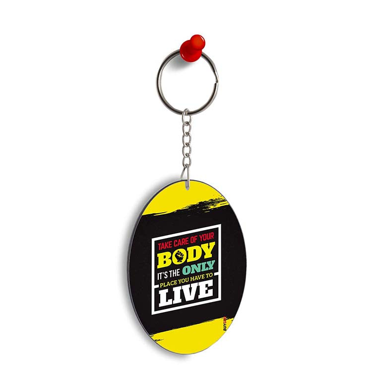 Fitness Religion Oval Key Chain - corporate gift by YuBingo