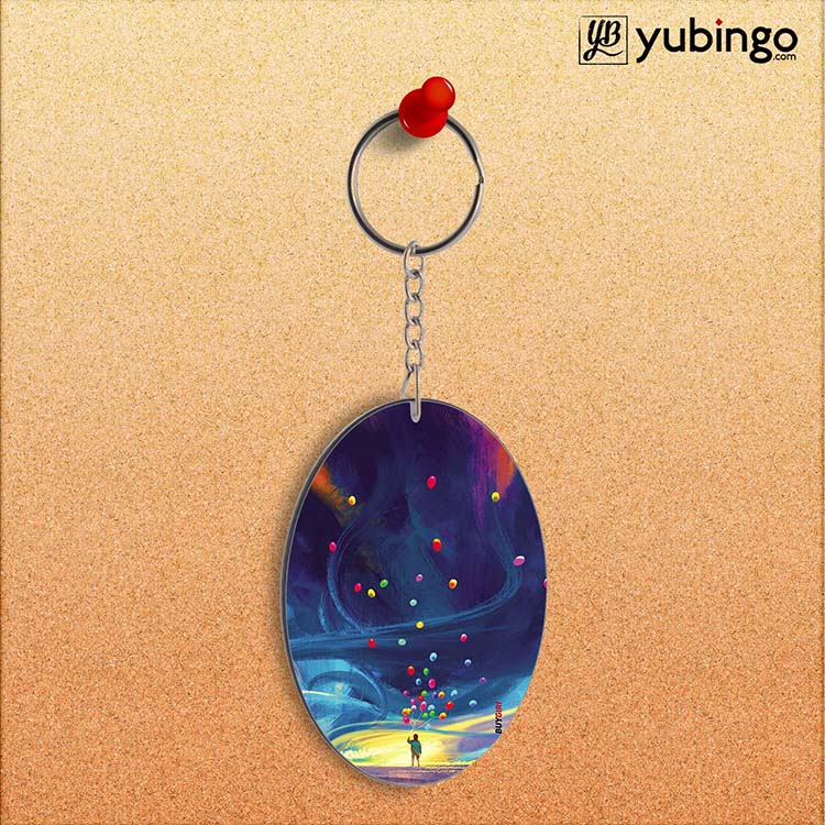 In The Sky Oval Key Chain - corporate gift by YuBingo