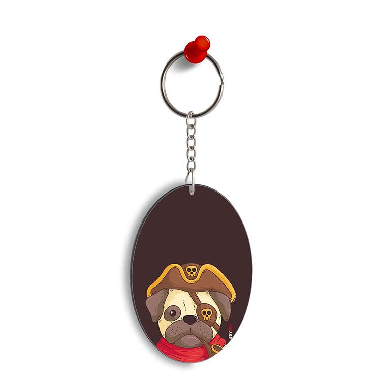 Mafia Pug Oval Key Chain - corporate gift by YuBingo