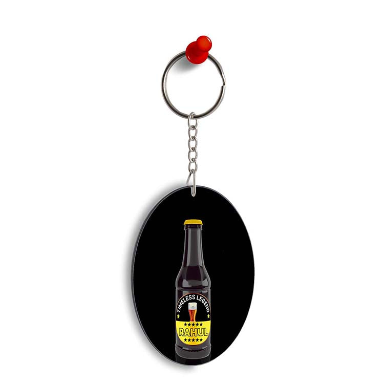 Name on Bottle Oval Key Chain - corporate gift by YuBingo